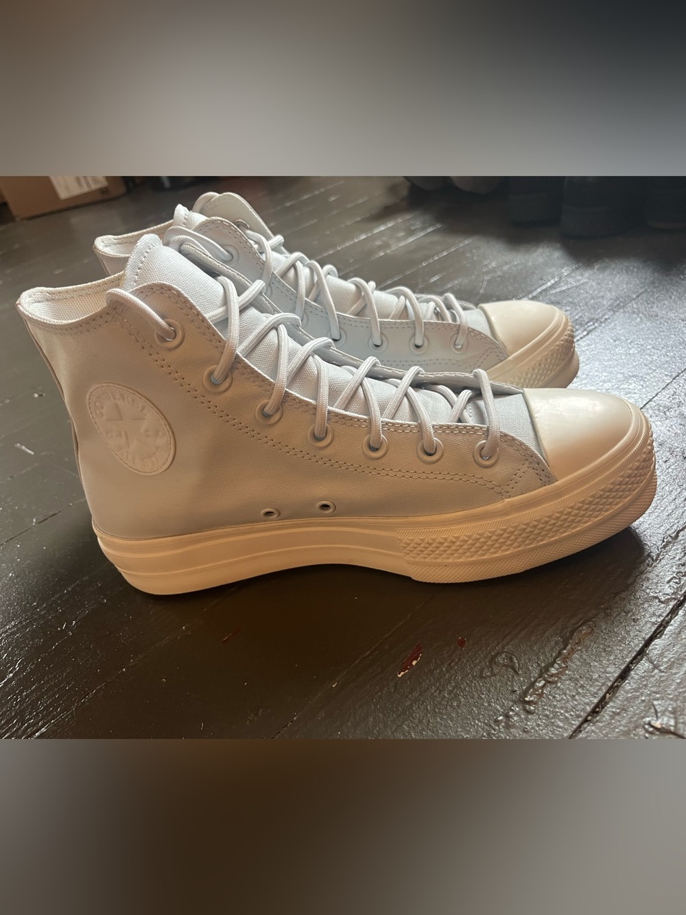 Converse High-Top Platform Sneakers in Moonbathe - Picture 5 of 6